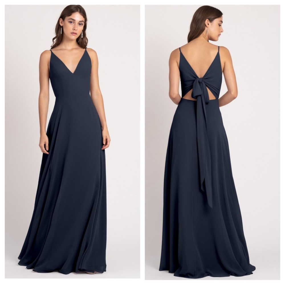 jenny yoo dani bridesmaid dress By – Navy Blue Color:BLACK VELVET and a slim pegged Witchy_Dress A Line Off Shoulder
